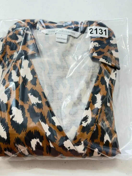 Diane von Furstenberg Silk Wrap Dress Leopard Cocktail 2 - Picture 12 of 12